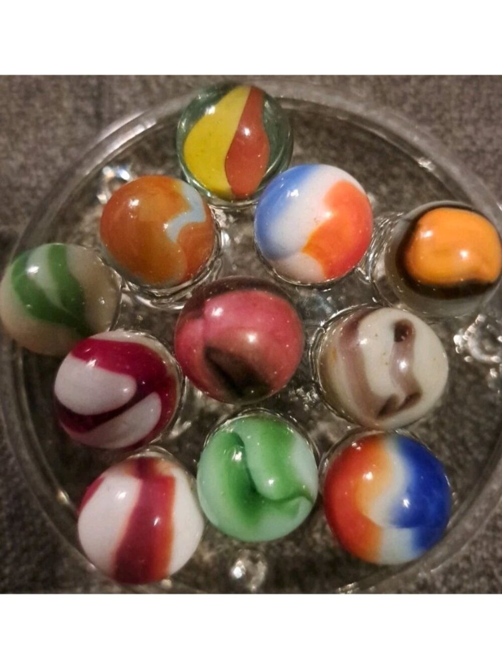 Lot Of 11 Estate Sale Marbles Mixed Colors